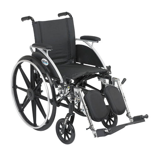 Drive Medical L412DDA-ELR Viper Wheelchair with Flip Back Removable Arms, Desk Arms, Elevating Leg Rests, 12" Seat